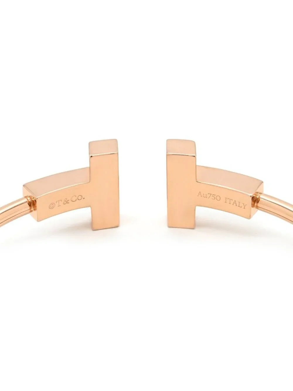 Tiffany & Co Bracelet T Wire Wide Black Rose Gold PG T& 18k Bangle Large